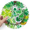 50 Sheets Waterproof Four-Leaf Clover Graffiti Stickers for DIY, Skateboard, Phone, and Luggage