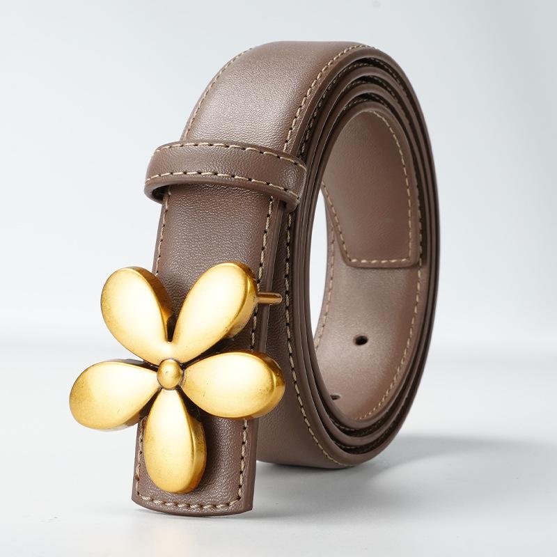 New Belt Women's Dress for Women with Smooth Buckle Belt Skirt Strap Decoration Versatile Women's Thin Belt