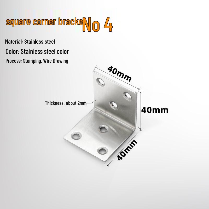 90° Thickened Stainless Steel L-Shaped Support Bracket
