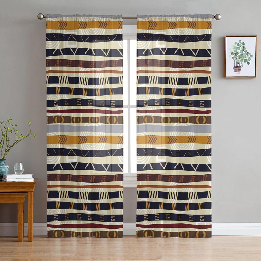 Africa Indian Elephant Window Curtains Living Room Tulle Curtains Kitchen Decor Kids Room Curtain Window Treatment