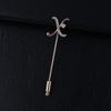 Zircon-Inlaid Bow Brooch, High-End Feel - Elegant Men's Letter Pin & Niche Accessory for Women