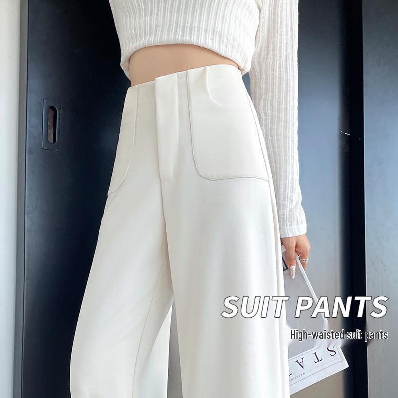 

Women s High-Waisted Slimming Drapey Suit Pants for Spring and Autumn - Straight, Narrow, and Wide-Leg Options Available XL