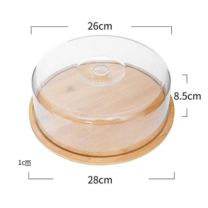 Bamboo Butter Storage Container with Transparent Lid and Tray 