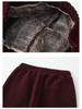 Mom's Stylish Fleece-Lined Winter Pants: Elastic Waist, Straight-Leg, 2025 Style for Mid-Aged and Elderly Women, 50+