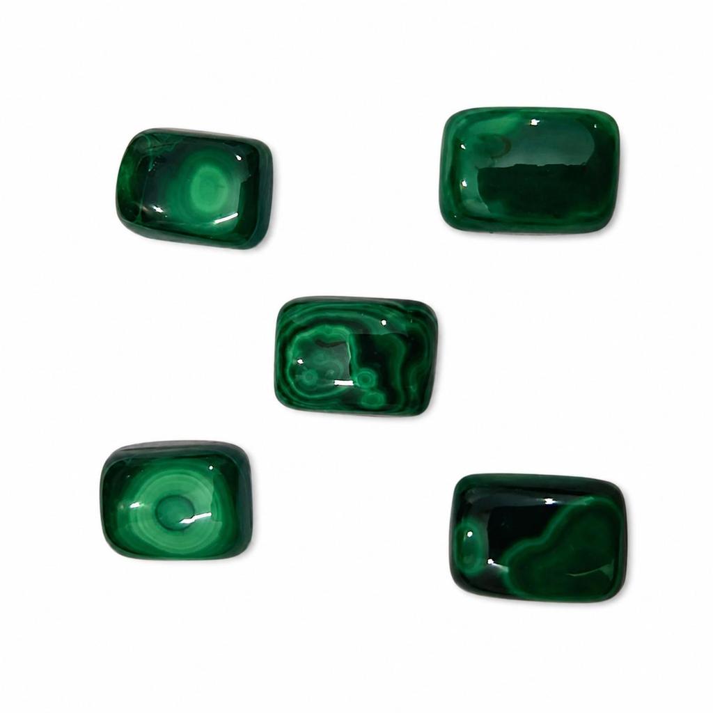 Natural Green Malachite Rectangle Cabochon 10x14mm Gemstone | Loose Stone for Jewelry Making