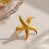 18K Gold Stainless Steel Starfish Ring: Ocean-Inspired, Multifunctional, Exaggerated Design