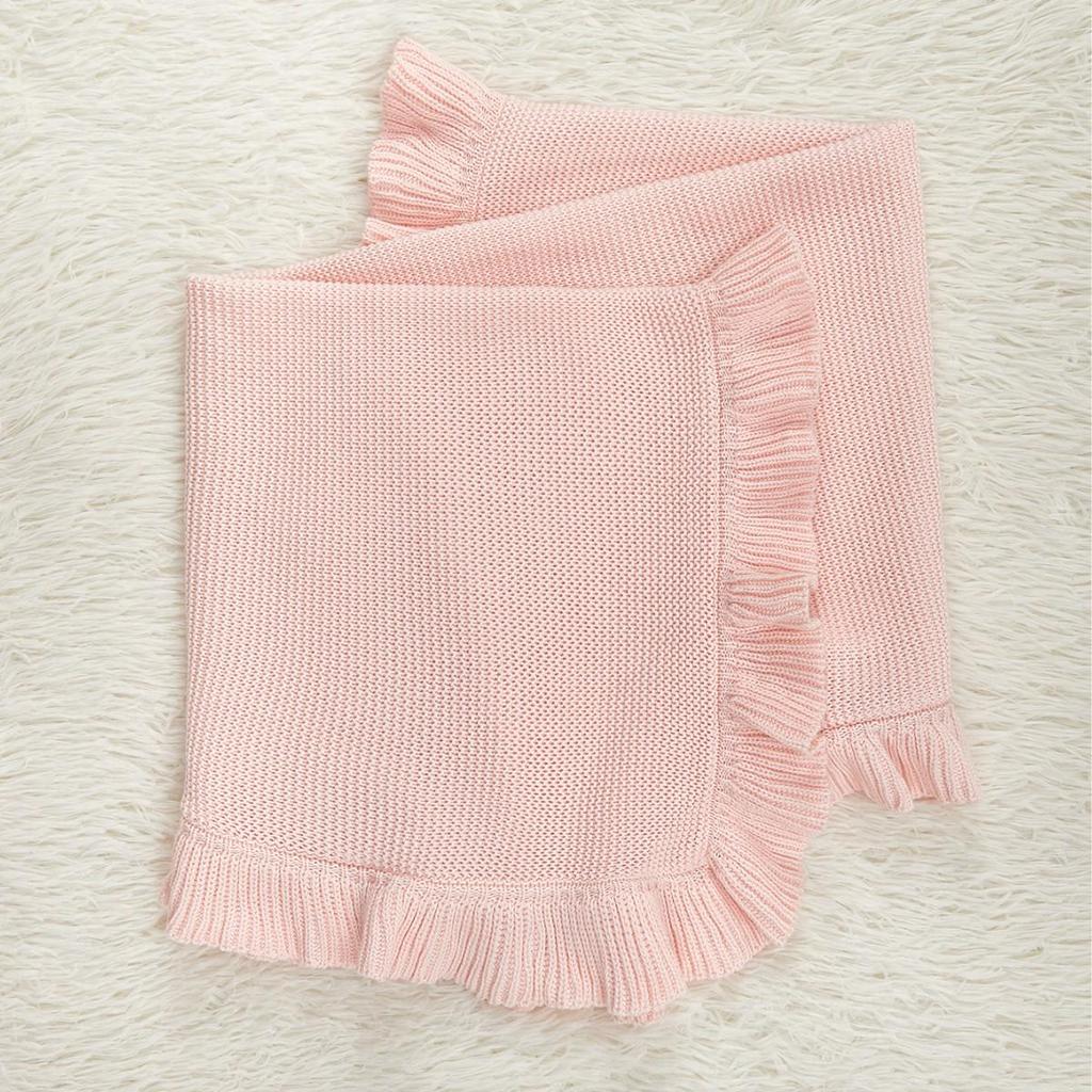 Dětská zavinovací deka v INS stylu z čisté bavlny s volánky
