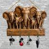 Wooden Animal Sign with 4 Hooks Decorative Hanging Horse Sign Rustic Wall Art Elephant Sign for Holding Keys Bags Scarves Bedroom Entryway Decor