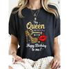 European Size Women'S Short Sleeve T-Shirt - Black T-Shirt with In January Happy Birthday Printed Design, Casual Round Neck, All-Season Fashion Top