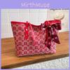 Chinese Style Red Canvas Large Capacity Tote Bag For Wedding And Daily Use