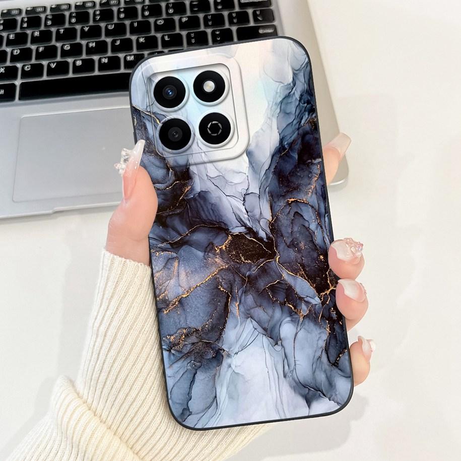 Shockproof Case For Honor X7c Cover HonorX7c 4G Funda Fashion Bowknot Marble Soft Liquid Silicone Cases For Honor 200 Smart Etui
