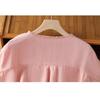 Women Solid Color Ruffle Linen Cotton Shirt Casual Cap Sleeve Breathable Summer Blouse