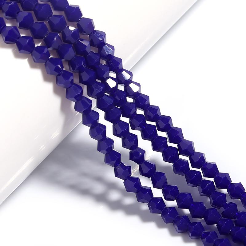 Apx 95pcs/Strand 4mm Shiny Crystal Beads Bicone Beads Faceted Glass Beads Loose Spacer Beads for Bracelet DIY Jewelry Making