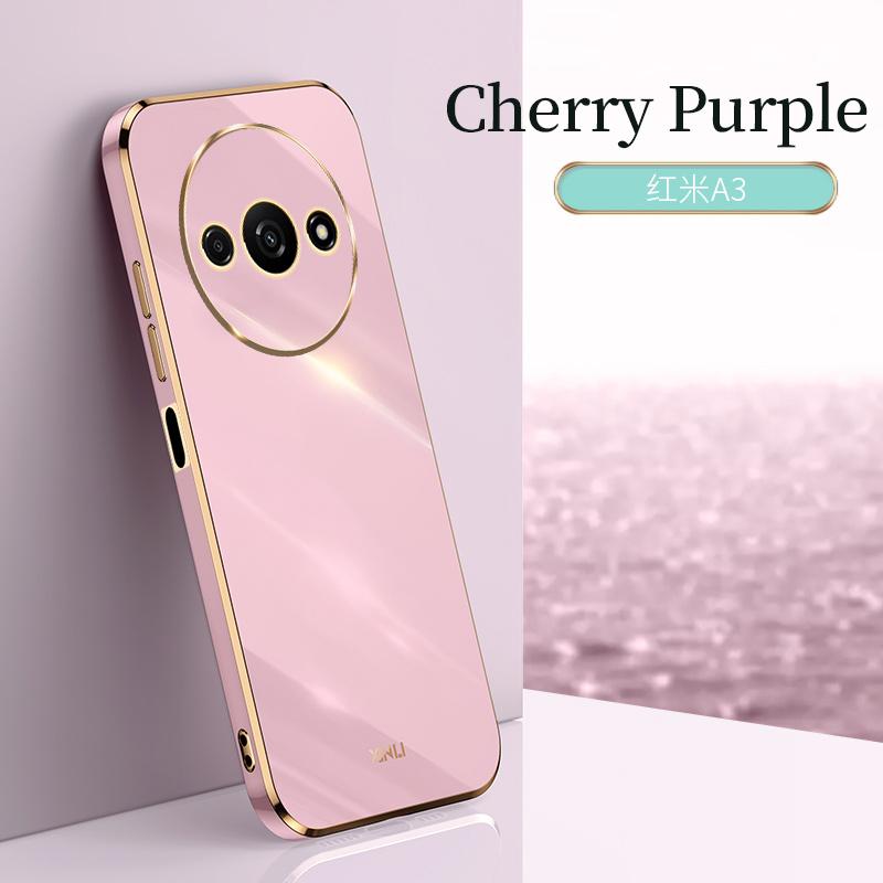 Luxury Square Plating Phone Case On For Xiaomi Redmi A3 RedmiA3 ShockProof Soft Silicone Back Cover