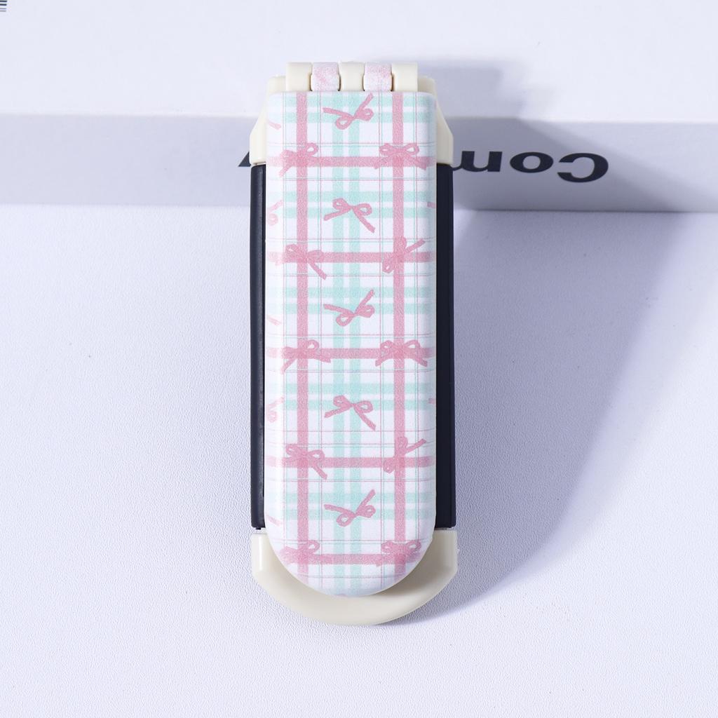 2pcs Printed Comb Set - Bow Pattern, Large Knot Removal Brush, Compact Folding Mirror Comb,Special for Real Hair Wigs