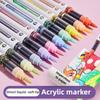 120/10 Farben Direkte Flüssig-Acrylfarbe Stifte Pinsel Farbmarker Stift für Felsenmalerei Schul-Kunstbedarf Schreibwaren PK LANGUO