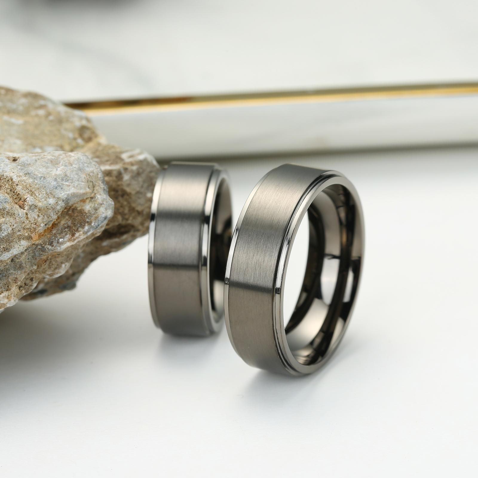 NUNCAD Anello In Tungsteno Argento - 6mm, 7mm, 8mm, Taglia 11.75-32.25, Uomo/Donna - Foto 3