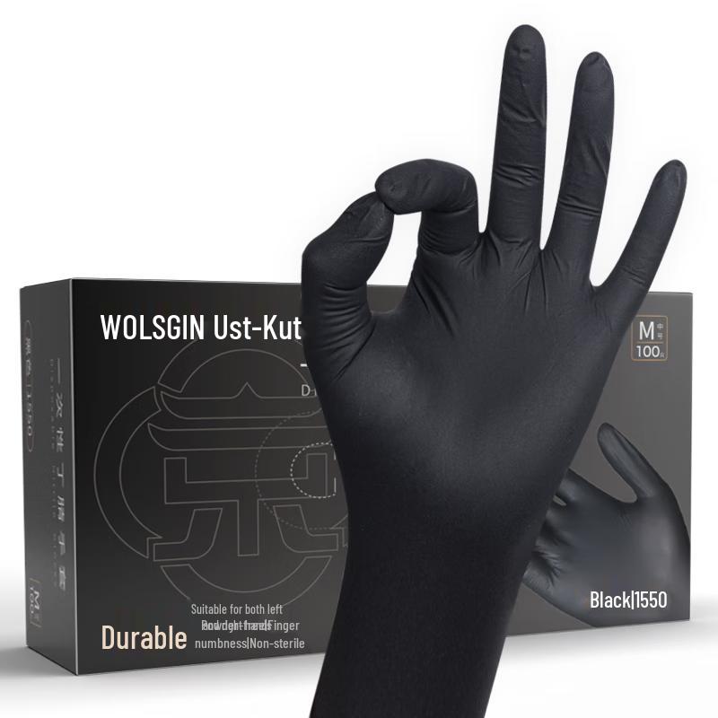 WOLSGIN Disposable Food-Grade Nitrile Gloves, 100 Count
