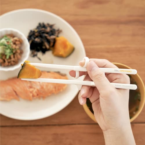 EDISONmama Edison Chopsticks II, Right-Handed, White, for Children from School Age to Adults with Small Hands, 18.5cm, Suitable for Nursing and Feedin