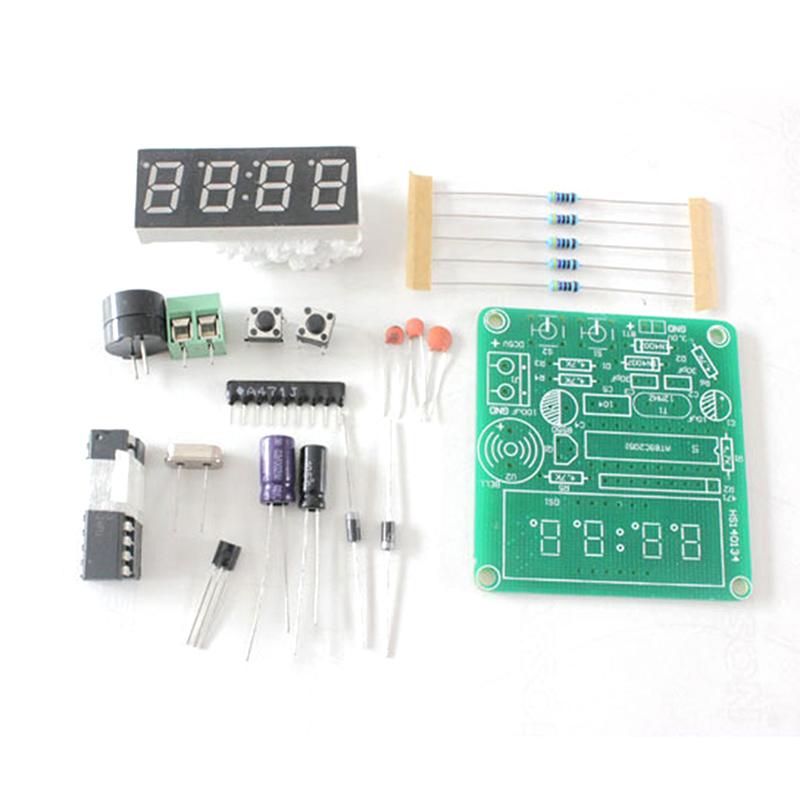 AT89C2051 Digital LED Display 4 Bits Electronic Clock Electronic Production Suite DIY Kit DC3.7V-5.5V Four-digit Clock Kit