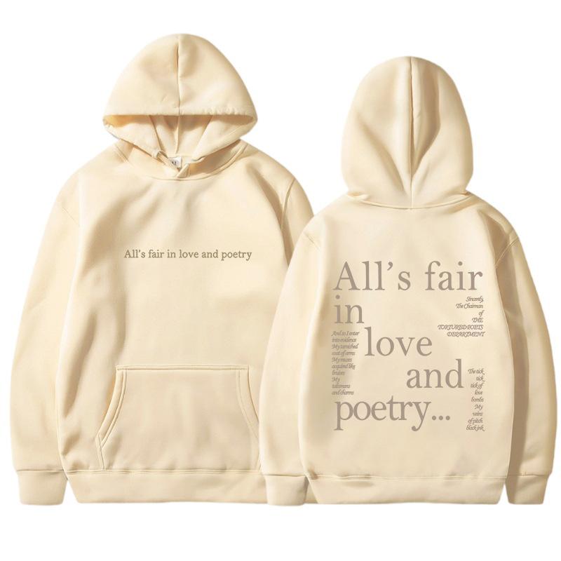 

Female Hooide Tortured Poets Department Crewneck Sweatshirt Alls Fair in Love and Poetry Hoodie Womans Clothing Sweat 3XL