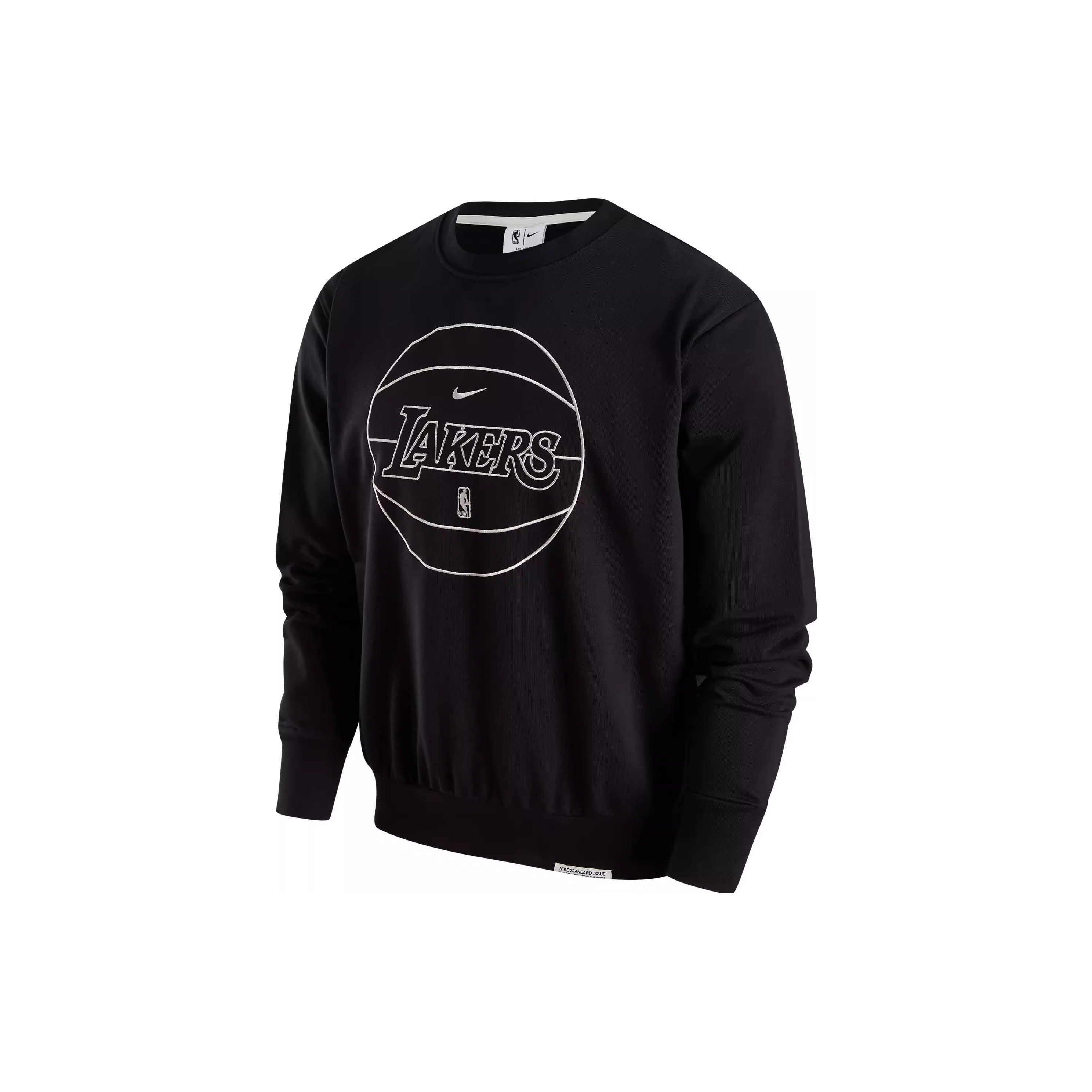 Nike NBA Los Angeles Lakers Letter Print Crew Neck Quick-Dry Casual Sweatshirt Men Tops Black DX9749-010 L