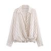 European & American Style Women's Casual Fashion Metal Line Pattern Shirt