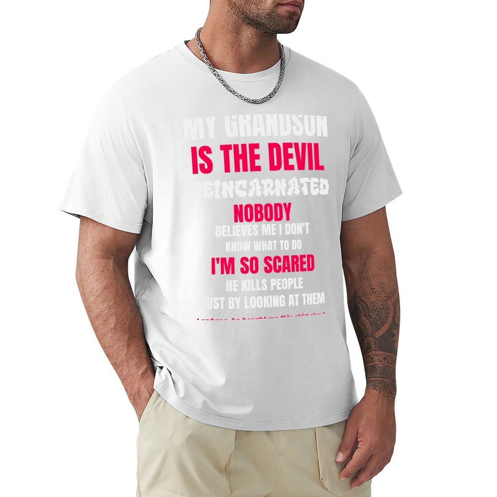My Grandson Is The Devil Reincarnated Oddly Specific Tshirt Simple Trendy Casual Tshirt S
