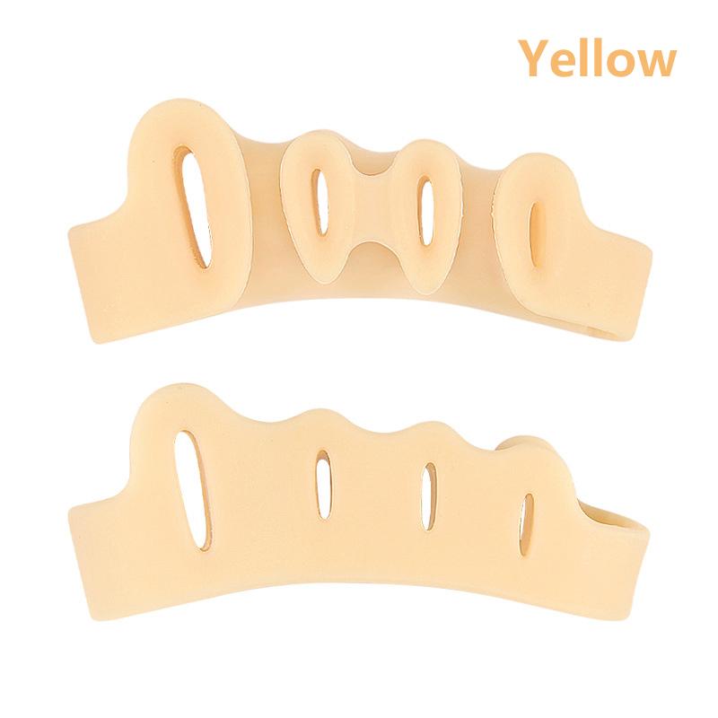 2Pcs=1Pair Hard Silicone Toe Finger Separator 5 Hole Hallux Valgus Orthopedic Spacers Bunion Overlapping Hammer Foot Corrector