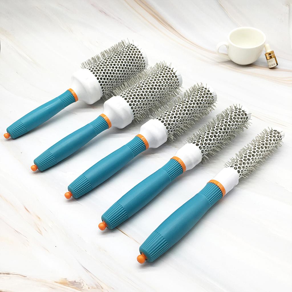 Hair Styling Hair Brush Nylon Comb Thermal Aluminum Tube Round Barrel Hair Comb Professional Salon Hair Brush Hair Rollers Tools