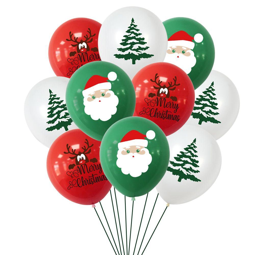 

DIY Santa Claus Party Supplies Xmas Decoration Banner Print flag Christmas balloon 10PCS Balloon