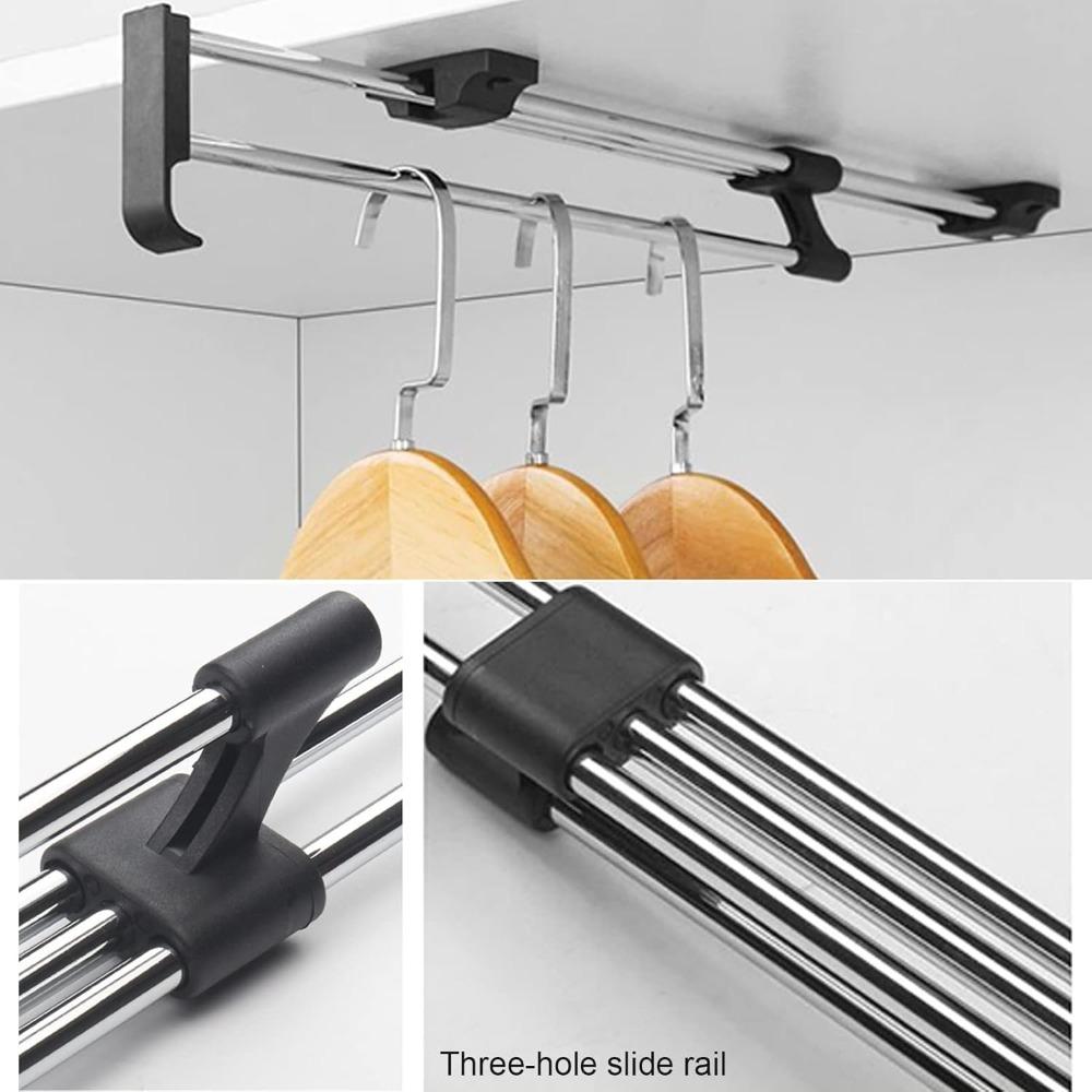 Simple Extendable Pull-Out Closet Valet Rod,Retractable Pants Hangers Sliding hanging rail,for Wardrobe Clothing Storage