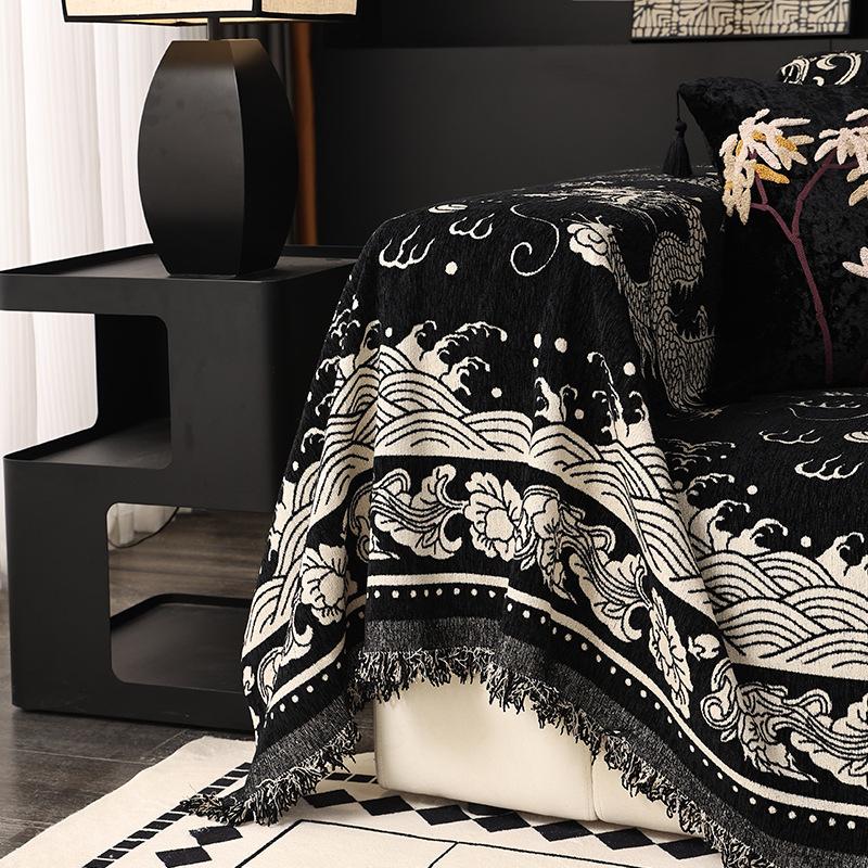 Chinesischer Chenille-Sofabezug, rutschfest, Stoff, für vier Jahreszeiten, universeller Vollbezug, Sofabezug, Handtuchdecke