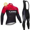 Tour De France Mountain Road Bike Team Edition Fleece Long Sleeve Cycling Suit Set Strap Pants