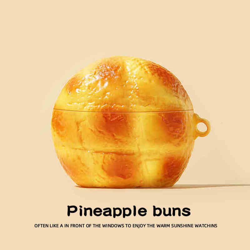 

для AirPods 4 чехол 3D ананасовый хлеб мультфильм наушники чехол для Airpods Pro чехол силиконовый чехол для Airpods 3 2 1 Pro for AirPods Pro 2