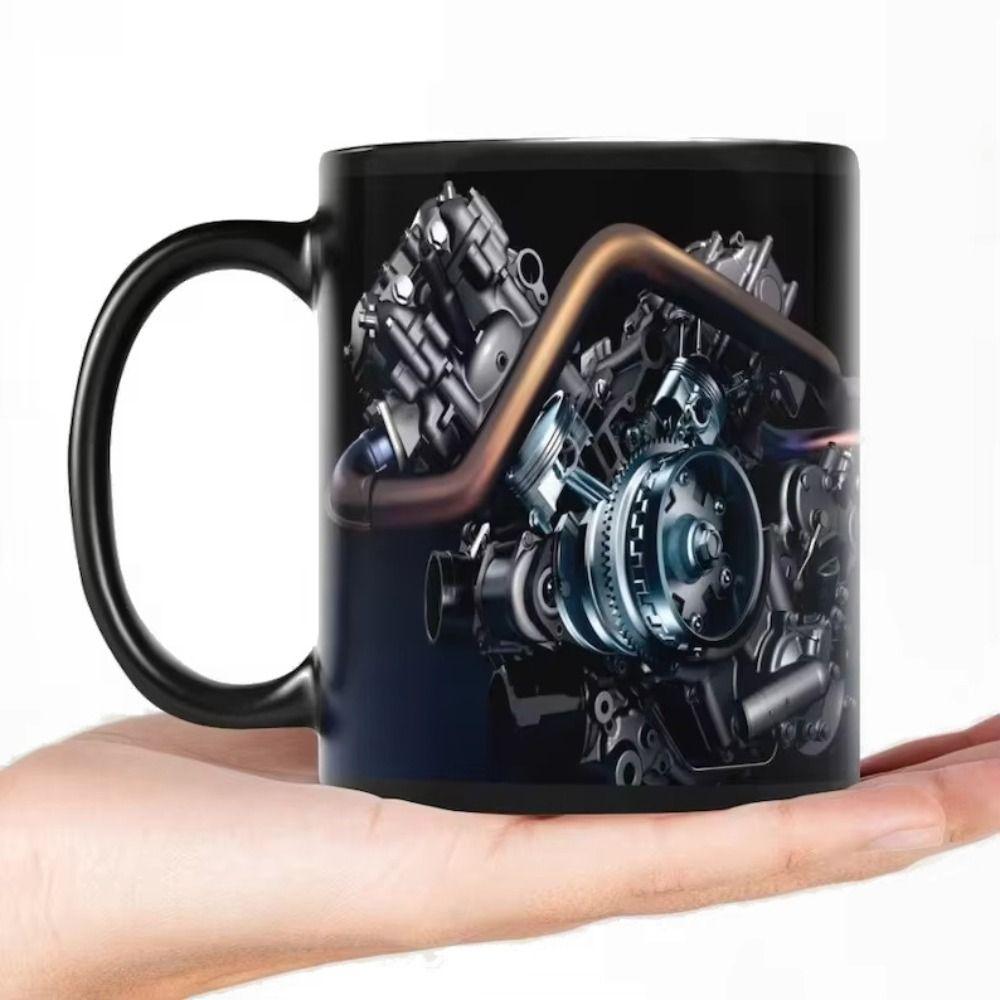 

Water Cup Engine Pattern Mug Cup Machinery Ceramic Mug Juice Cup Coffee Cup Office Style E