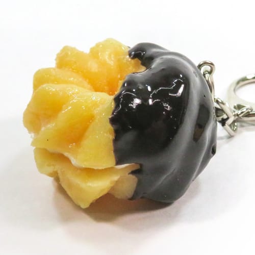 Food Sample Keychain: French Cruller (Chocolate) - Looks Like You Want to Eat It 215OK