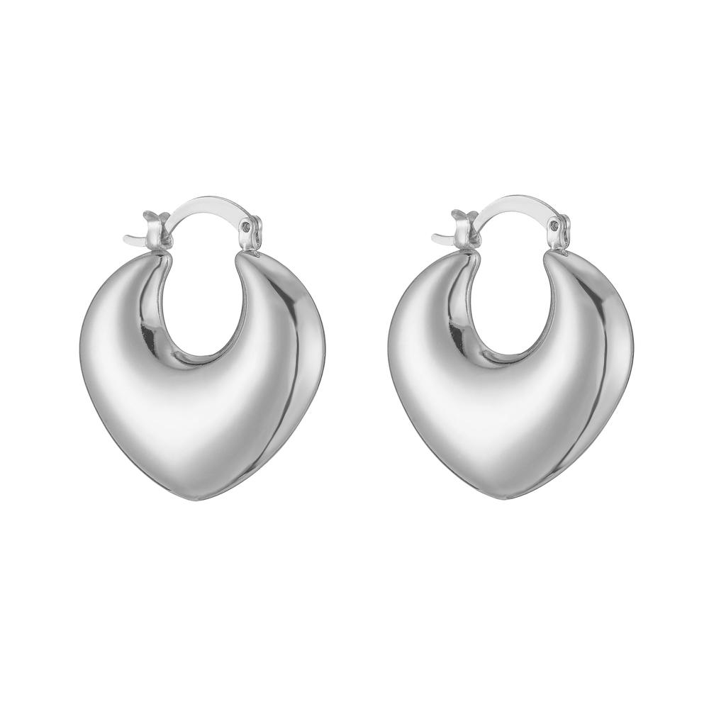 HECHENG,Punk Gold Plated Brass Earrings, Chunky Hoops for Women, Vintage Geometric Ear Buckle