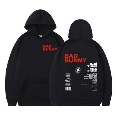 Rappare Bad Bunny Grafisk T-shirt DTMF DeBi TiRAR MaS FOToS Huvtröja Unisex Långärmad Vardagströja Överdimensionerad Punk Träningsdräkt