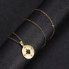 Cazador  Round Compass Pendant Necklace Gold Color Stainless Steel Necklaces for Women Men Jewelry 2026 Birthday Gift Wholesale