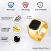 Square Ring for Men,Stainless Steel Thumb Ring Signet Ring Wedding Ring,Stylish Jewelry Gift for Husband Boyfriend Father