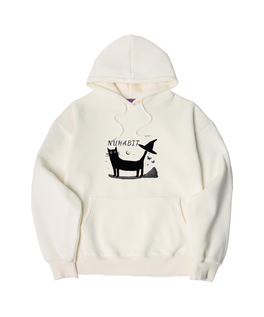 N/H A Witchs Cat Oversized Fleece-Lined Hoodie_Ivory (Goh4-4Nh1194)