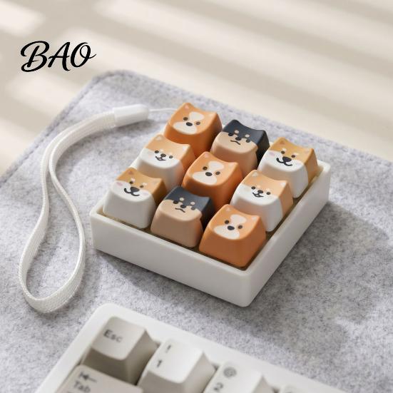 Push Button Toy Cartoon Dog Fidget Keyboard Toy, 1/2/3/4/9-Key Stress Relief Gadgets Mini for Backpack Handbag Purse Charm Keychain Pendant
