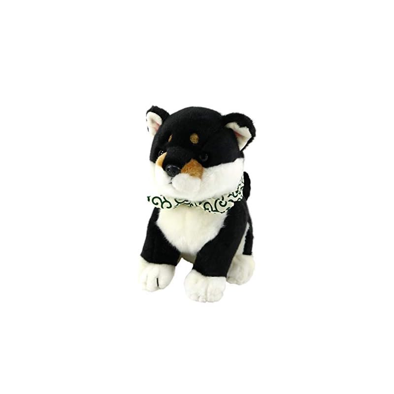 Cute Plush Toy - Black Mameshiba Sitting - Medium Size - Made In Japan - D0031N
