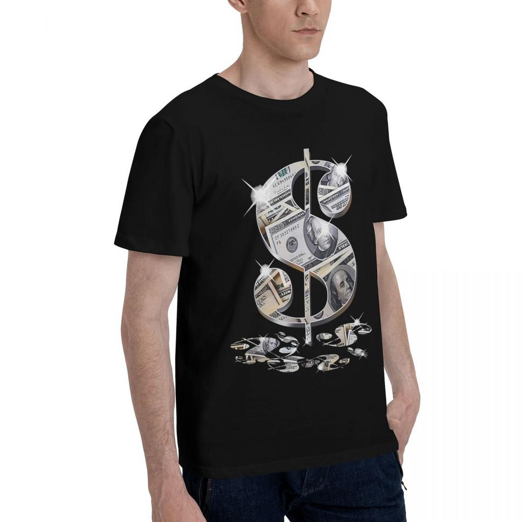 With Dollar Bill Print 100 Cotton Casual Breathable Confortable Summer Mens Designer Clothes Mens Wear