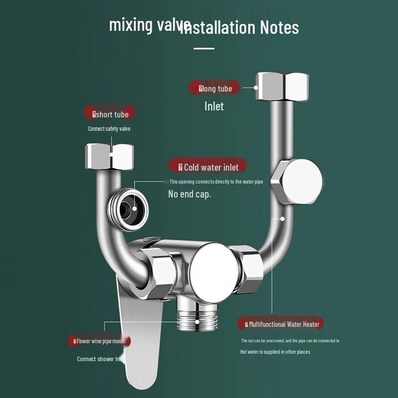 Yumao U-shaped 304 Stainless Steel Cold Water Mixing Valve