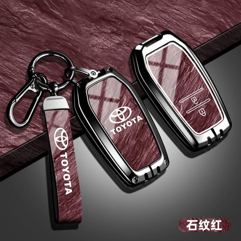 Car Key Case Cover Shell Key holder Bag For Toyota C-HR Hilux Fortuner Land Cruiser 200 Camry Corolla Crown RAV4 2023 2024 2025