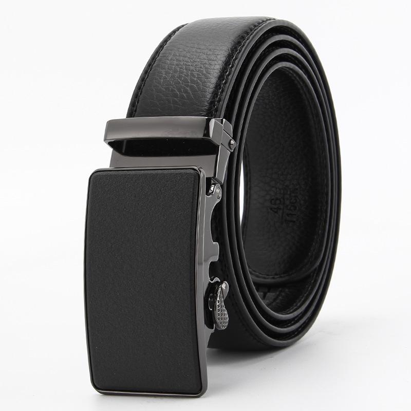 Frosted Automatic Buckle Edge Scratch-Resistant Microfiber Imitation Cowhide Belt, Business And Leisure Men'S Trendy Belt