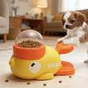 Yellow Duck-Shaped Cat Treat Dispenser Interactive Durable Plastic Puzzle Slow Feeder Dog Training Toy Entertainment