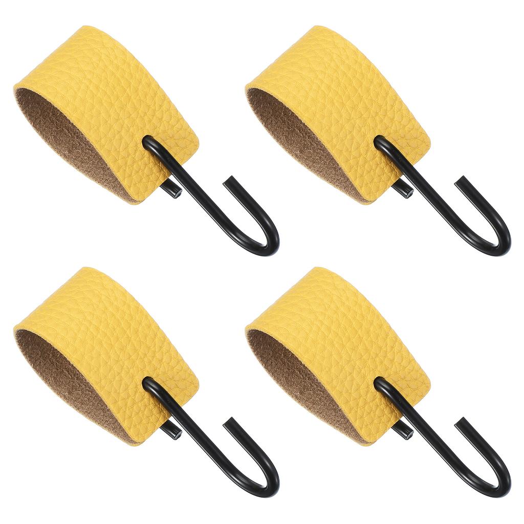 4/6/12pcs PU Leather S Hooks, Multifunctional S Shaped Hooks Hanging Hook for Hanging Coat Towel Camping Kitchen Bathroom Handle